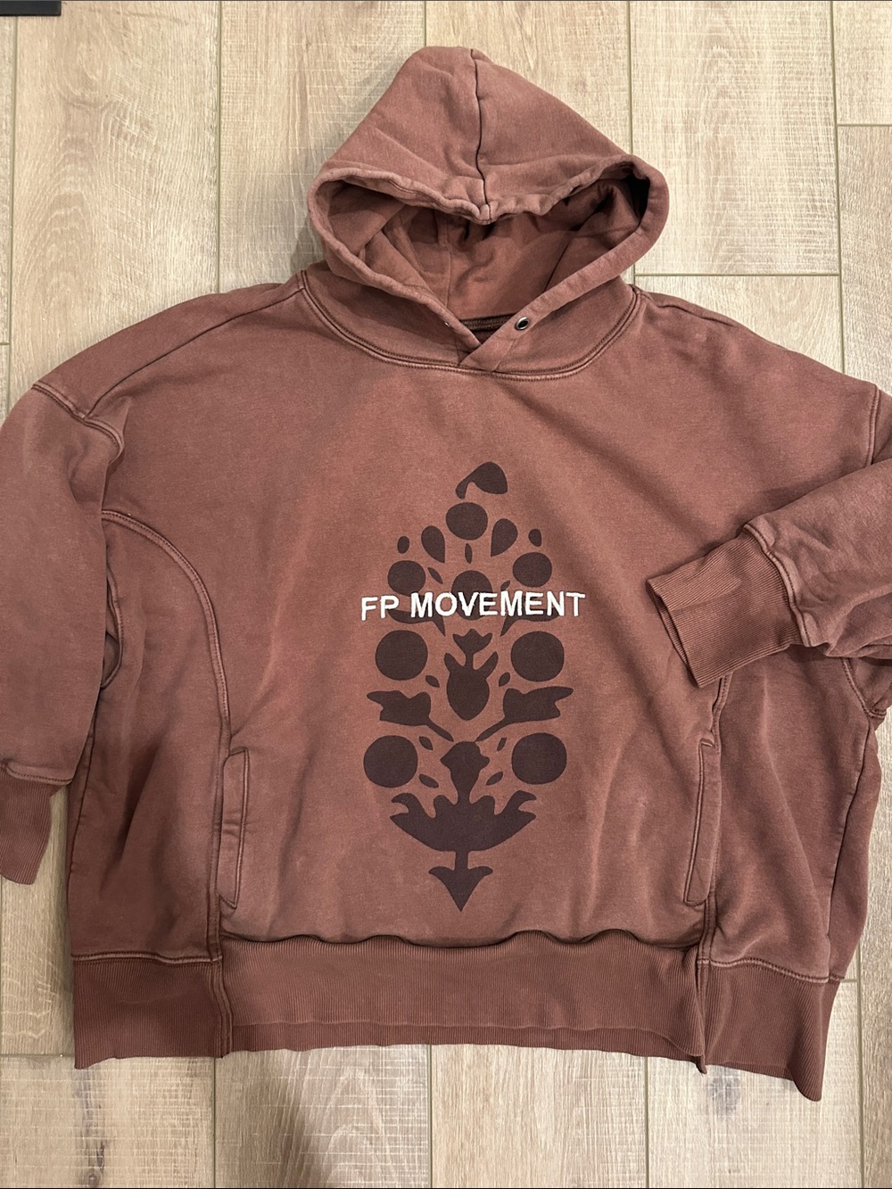 FP Movement by Free People Brown Graphic Crewneck Hoodie